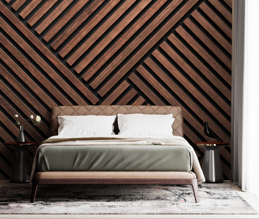 A wood paneling with black lines