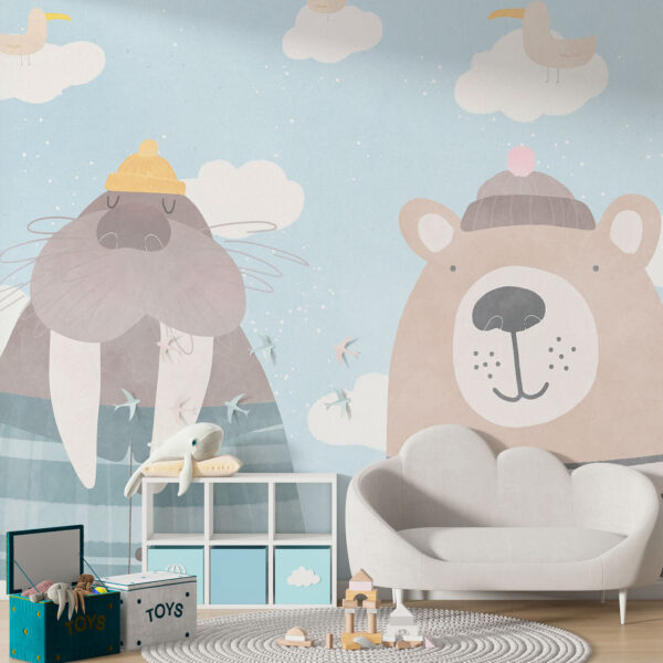 Fotótapéta Fotótapéta Egy rozmár és egy medve az égen (Cikkszám: u97473)