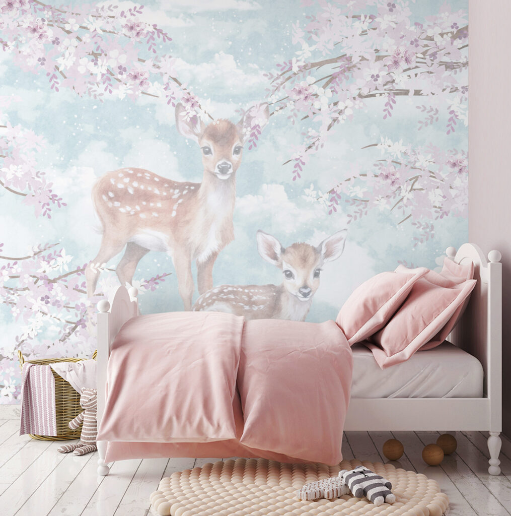 A couple of fawns in a tree A couple of fawns in a tree