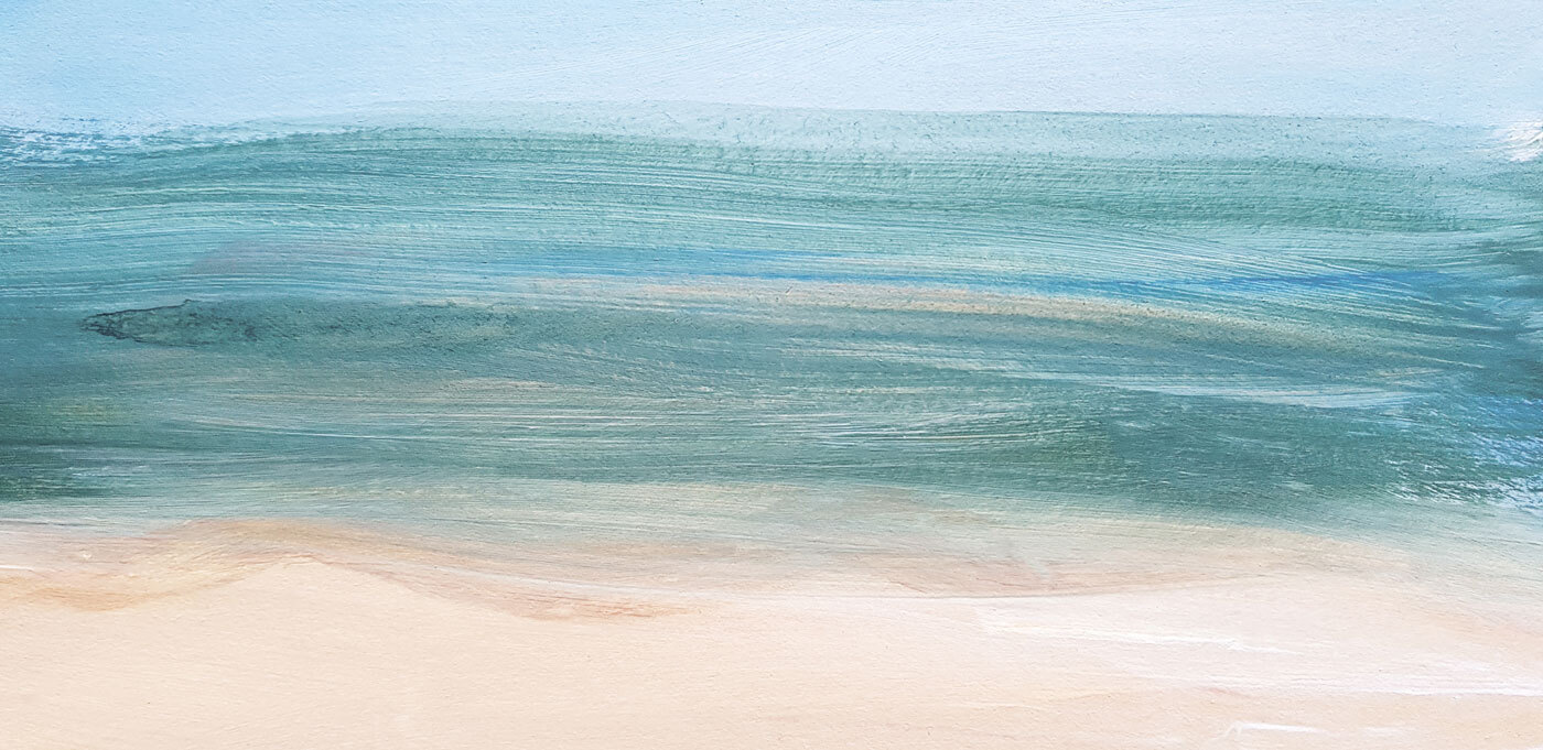 A blue and white painting