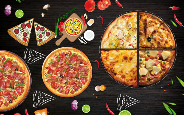 Egy pizza az asztalon Egy pizza az asztalon