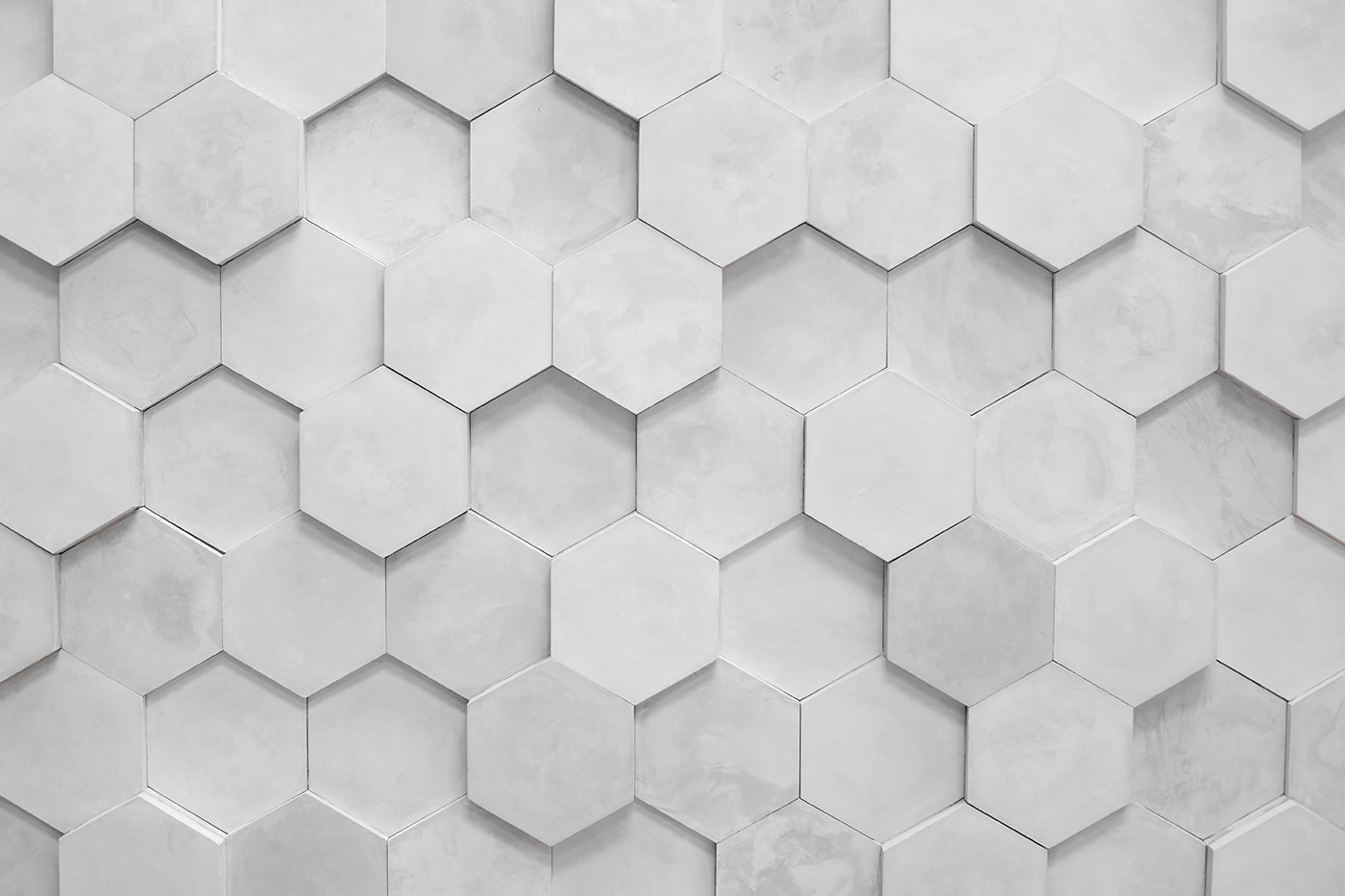 White hexagons on a wall White hexagons on a wall