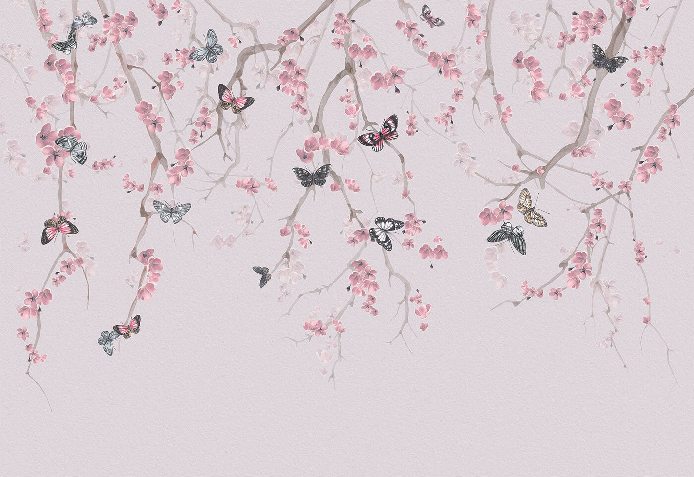 Butterflies on a tree branch