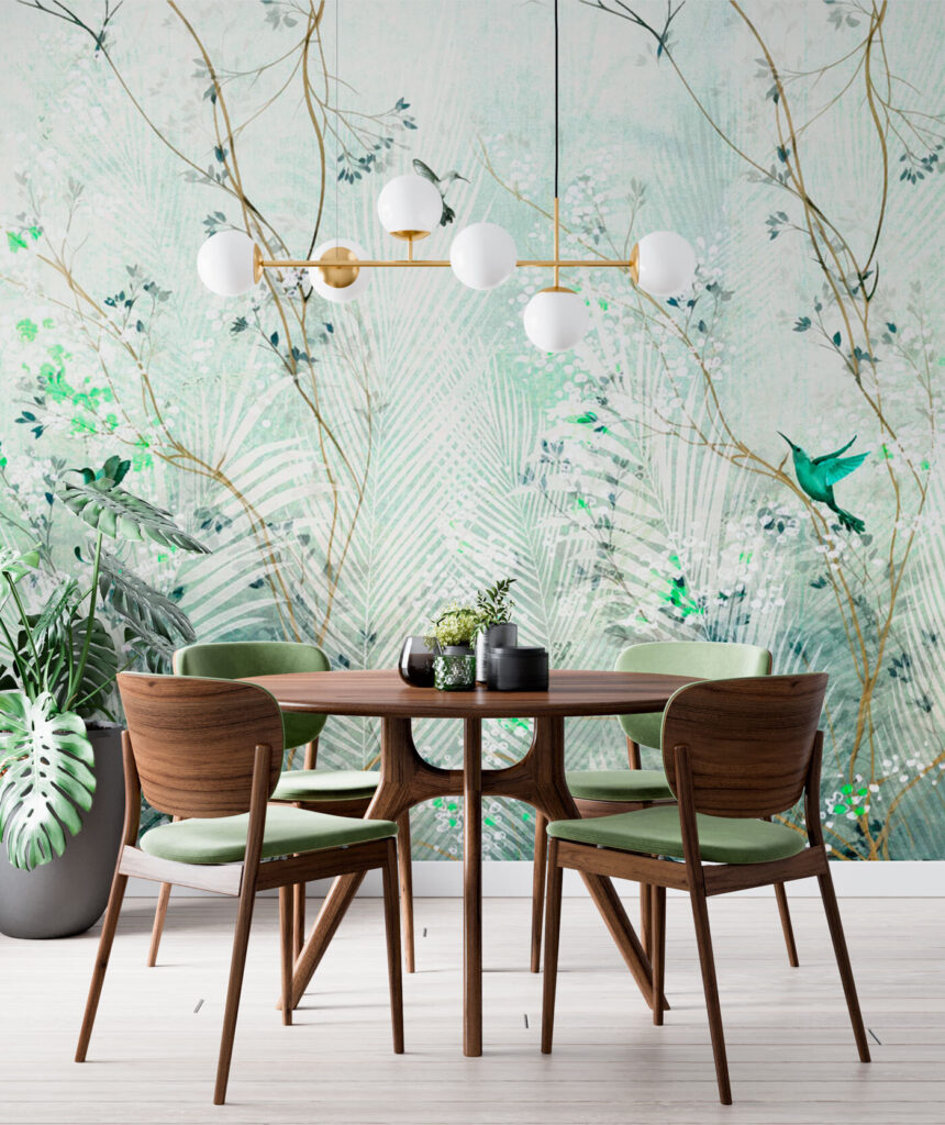 Painting of birds flying in the air