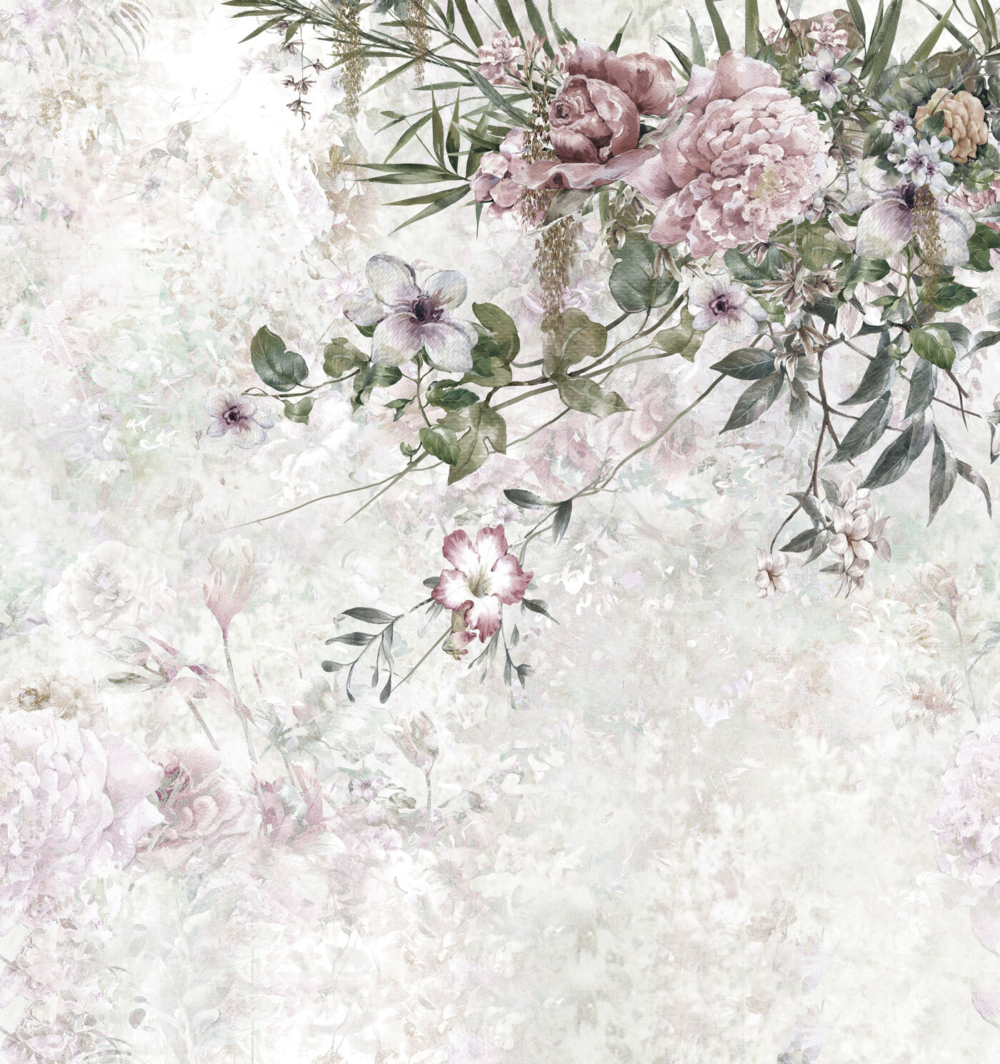 Painting of flowers on a white background Painting of flowers on a white background