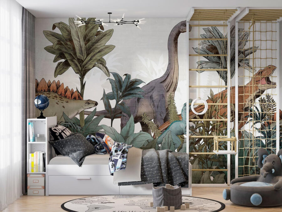 Dinoszauruszok csoportja a dzsungelben
