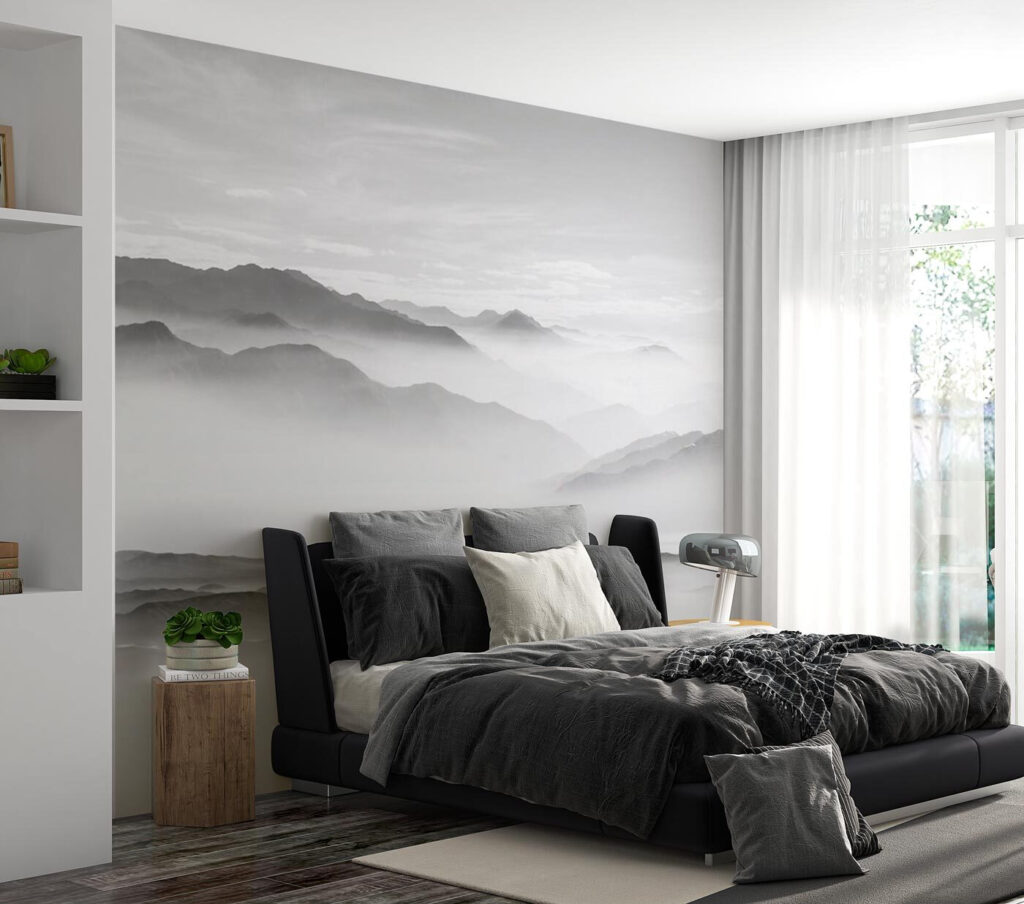 Foggy landscape with mountains Foggy landscape with mountains