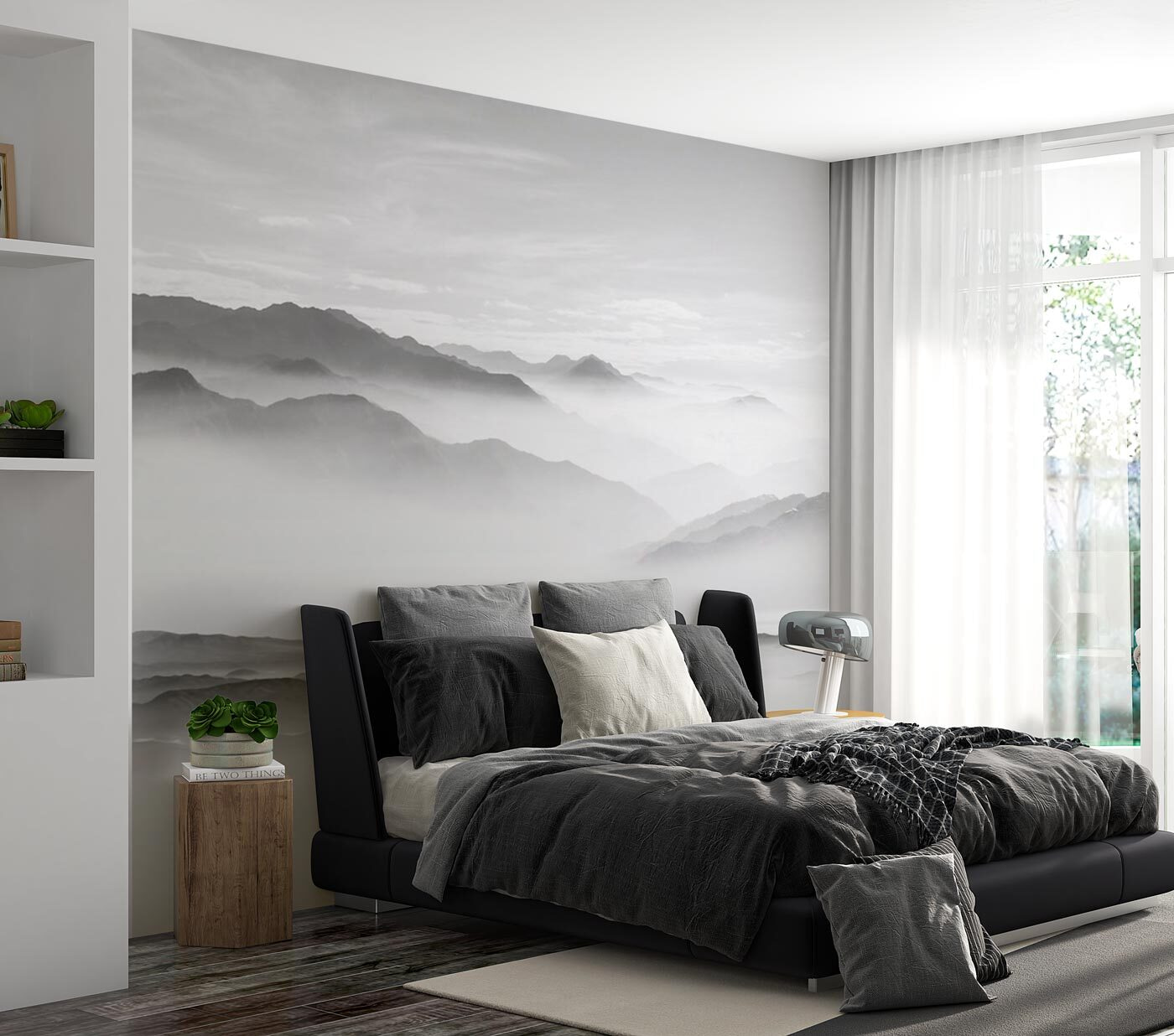 Foggy landscape with mountains Foggy landscape with mountains