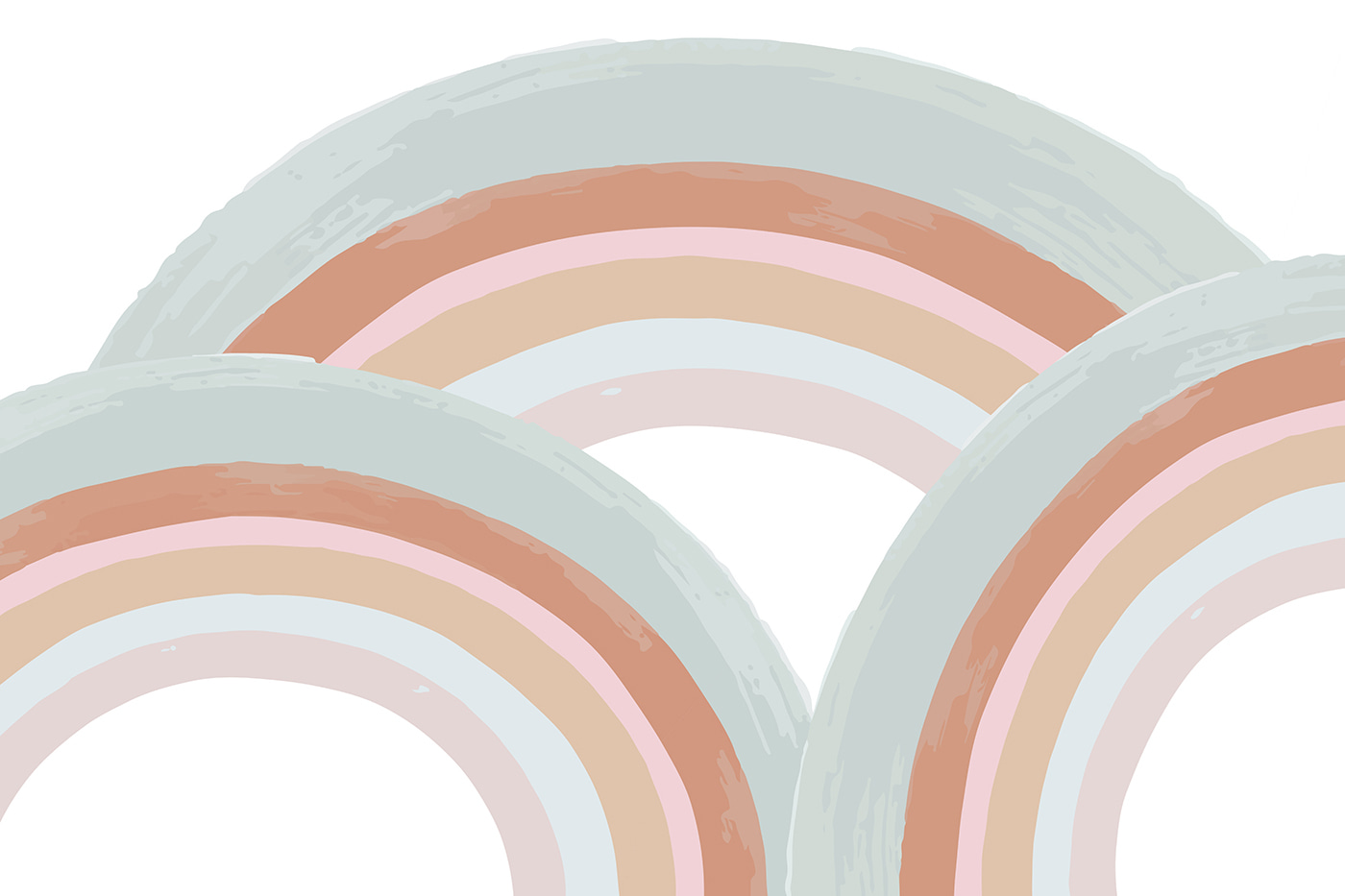 Rainbows painted in pastel colors Rainbows painted in pastel colors