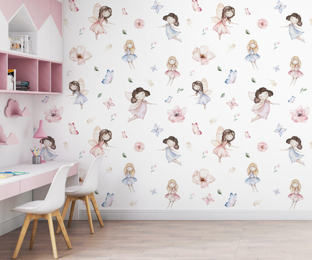 Pattern of fairies and butterflies Pattern of fairies and butterflies