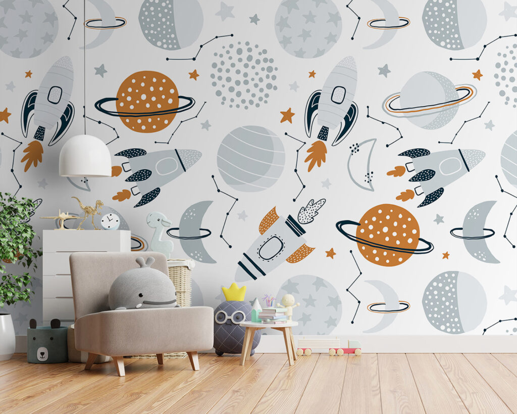 Pattern of planets and rockets