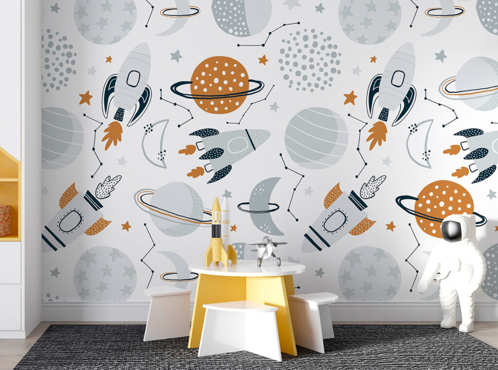 Pattern of planets and rockets