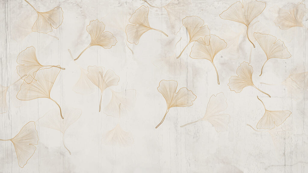 Delicate ginkgo leaves on a serene backdrop Delicate ginkgo leaves on a serene backdrop