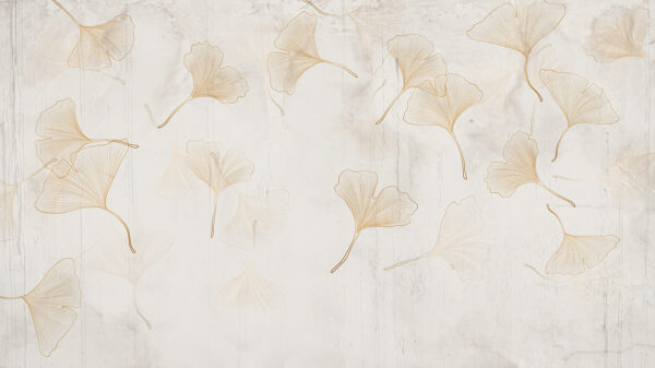 Delicate ginkgo leaves on a serene backdrop Delicate ginkgo leaves on a serene backdrop