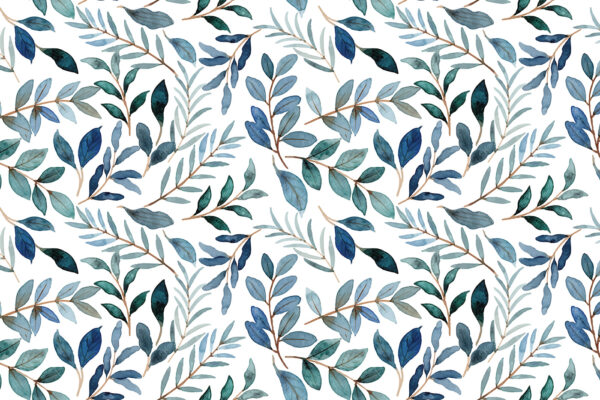 Pattern of blue and green leaves Pattern of blue and green leaves