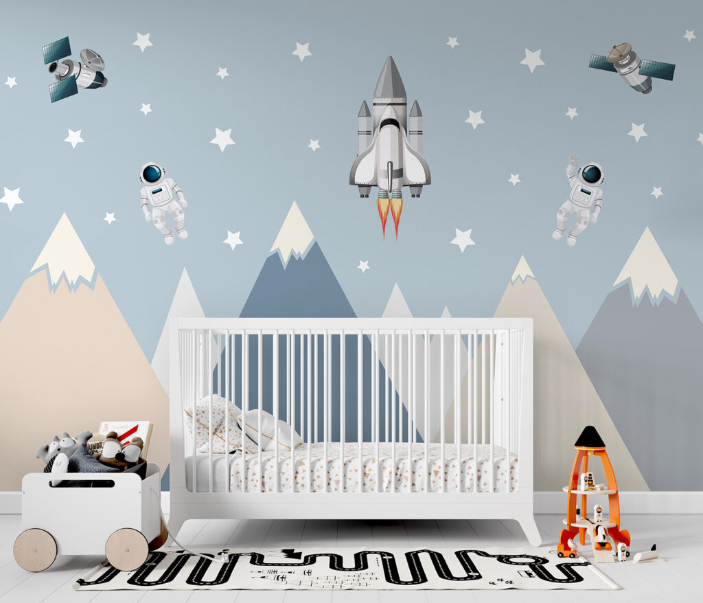 Space shuttle and astronaut in the sky Space shuttle and astronaut in the sky