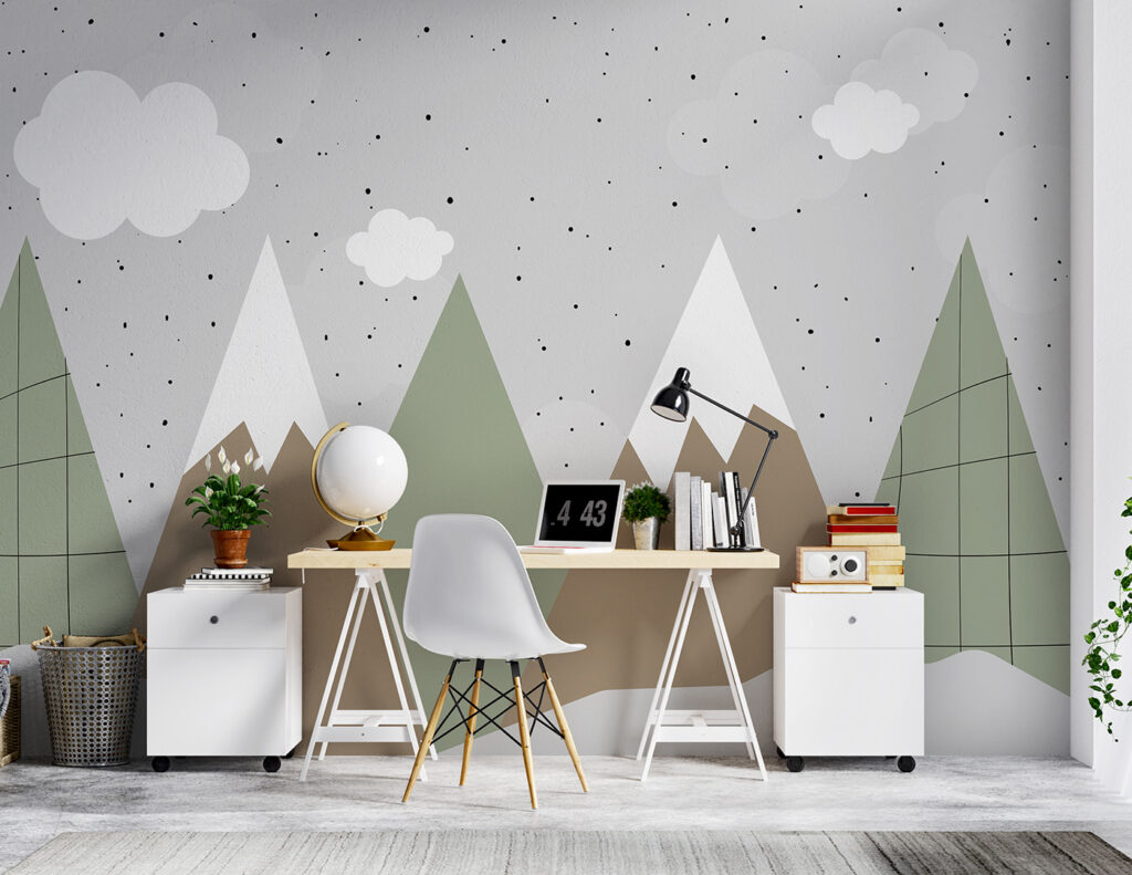 Drawing of mountains and trees Drawing of mountains and trees