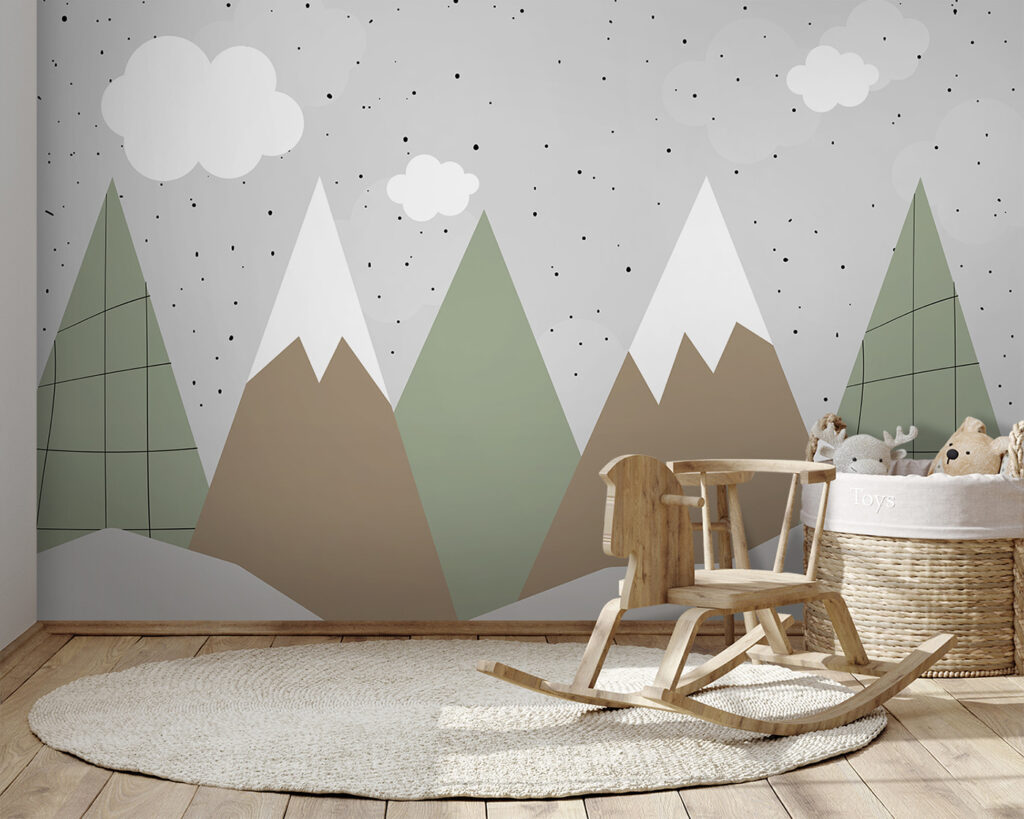 Drawing of mountains and trees Drawing of mountains and trees