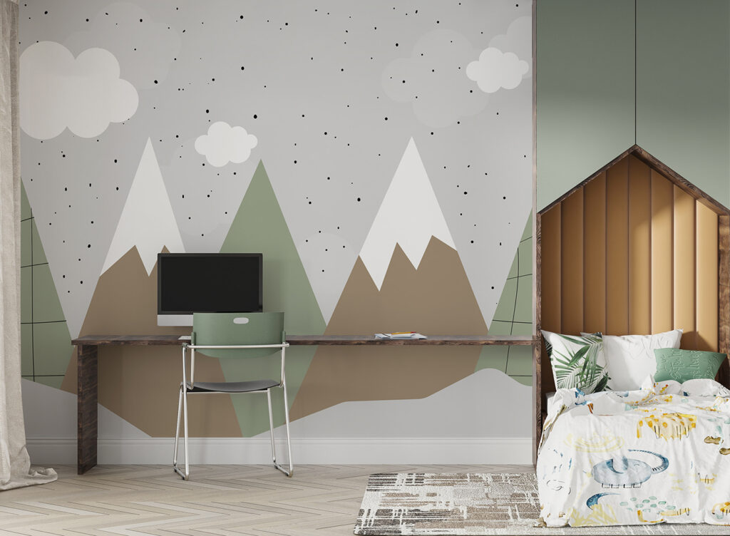 Drawing of mountains and trees Drawing of mountains and trees