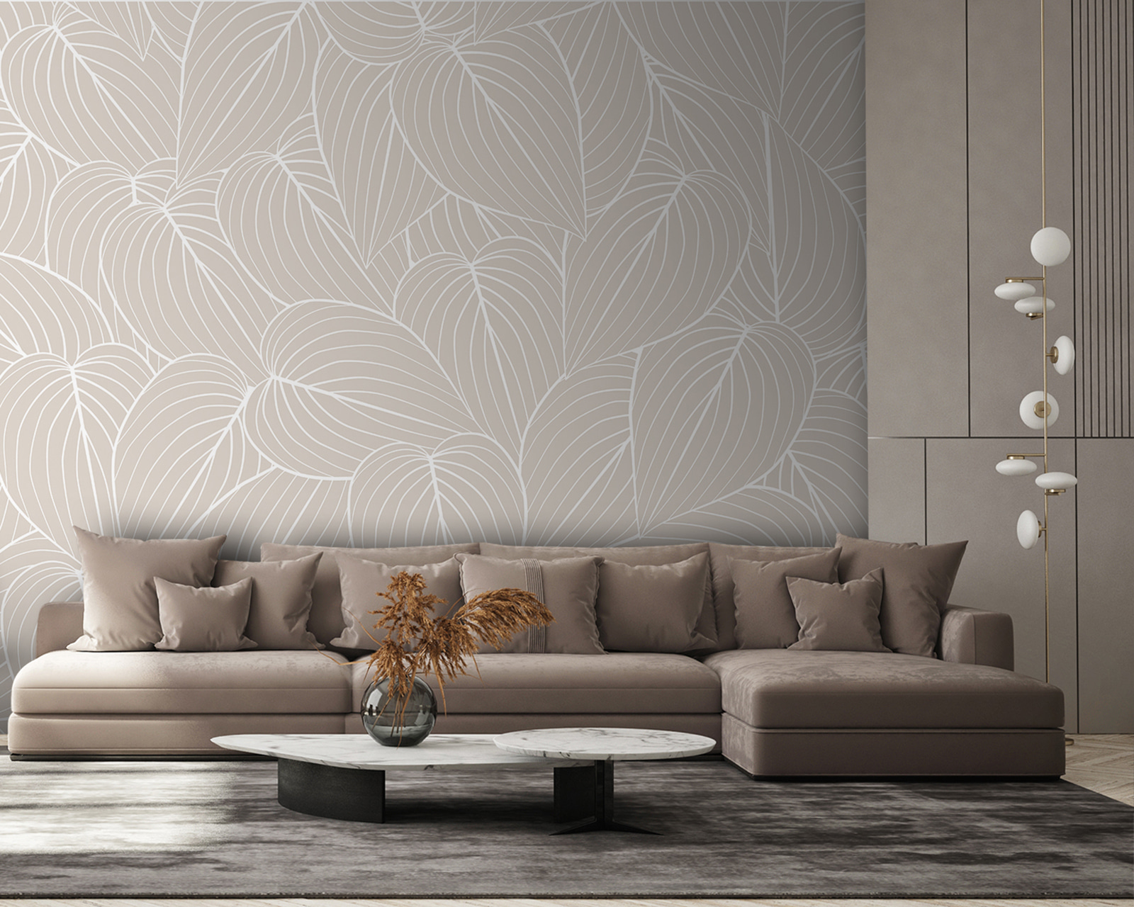 Pattern of leaves on a beige background Pattern of leaves on a beige background