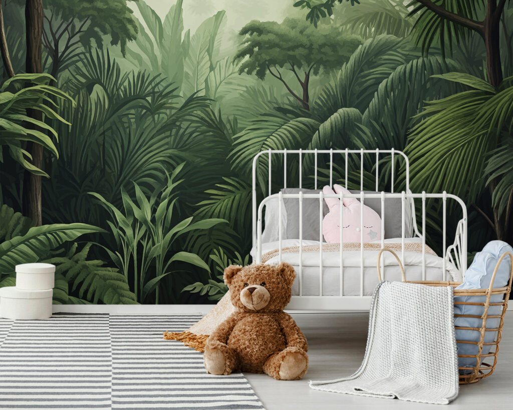 Green forest with many leaves