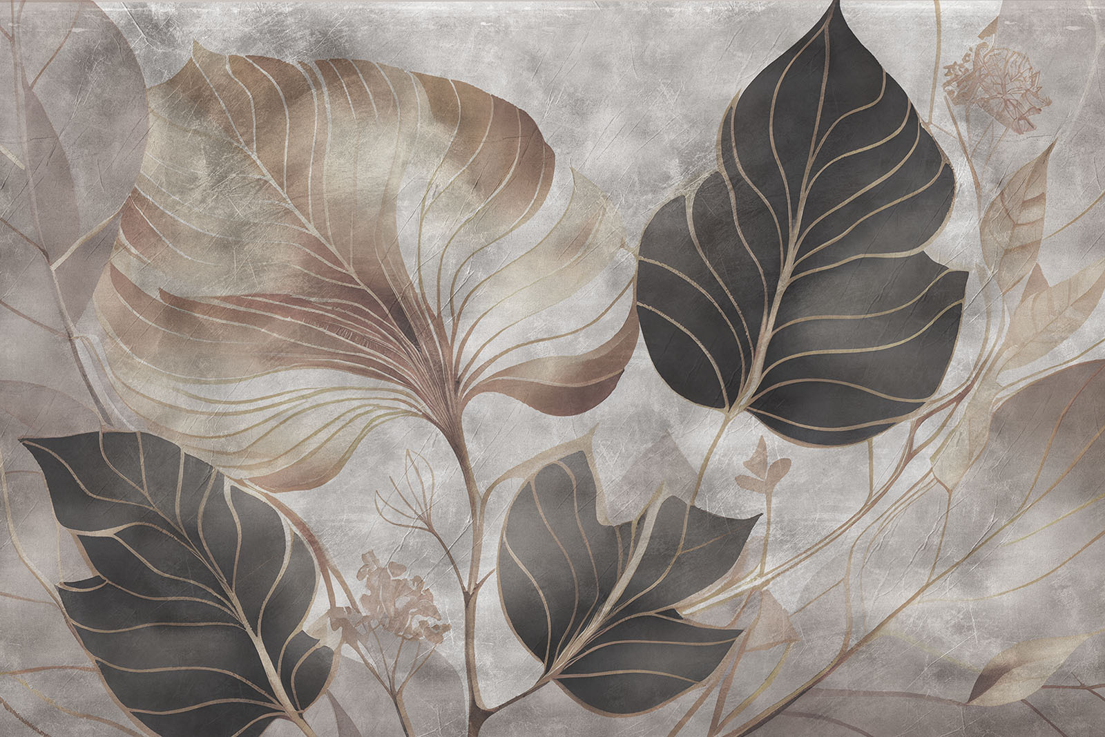 Elegant leaves in muted tones