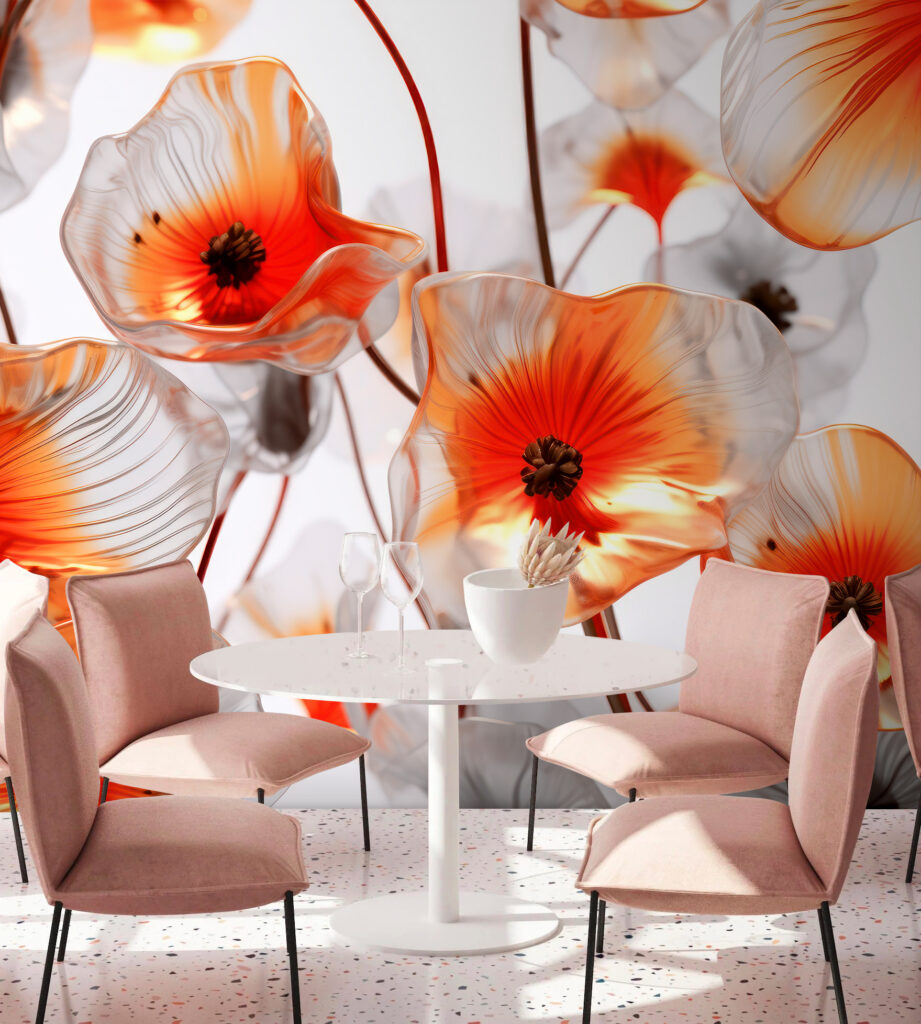 Group of glass flowers Group of glass flowers