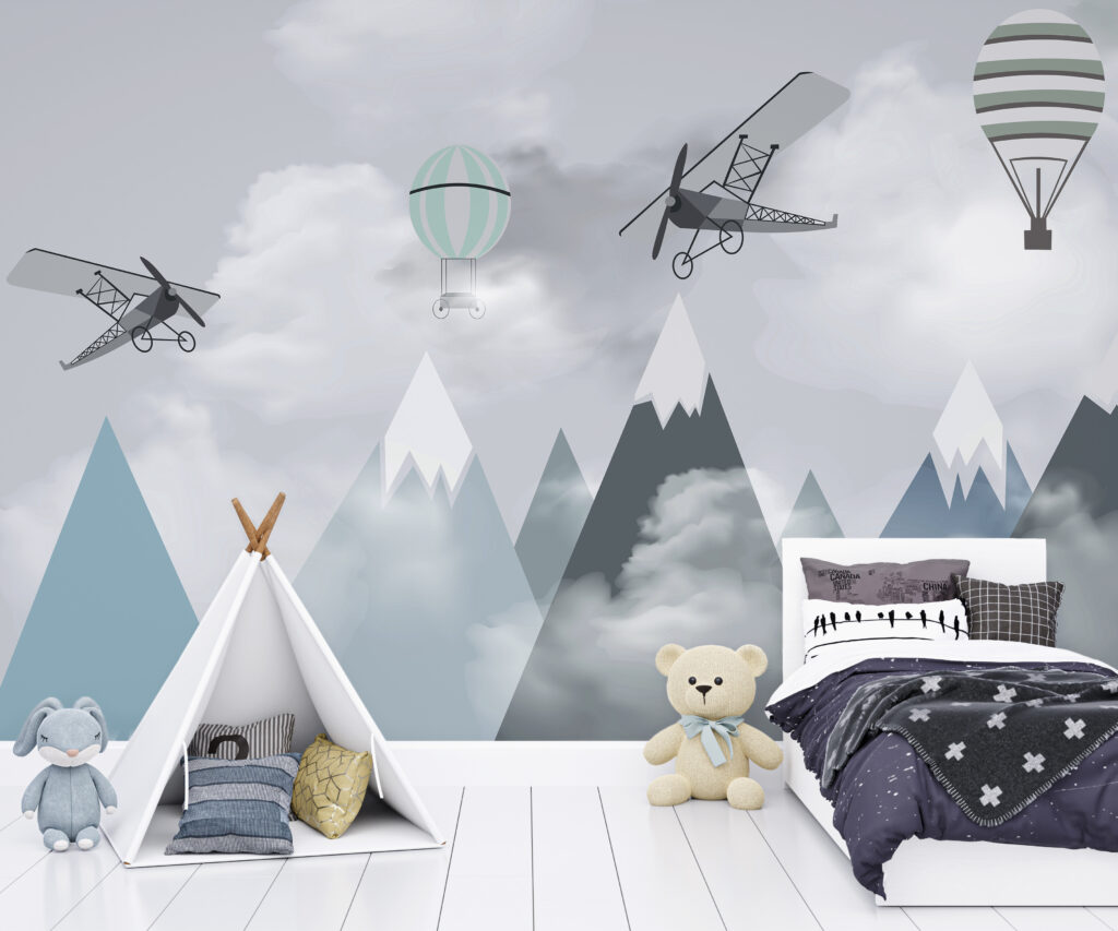 Helicopter flying over mountains Helicopter flying over mountains