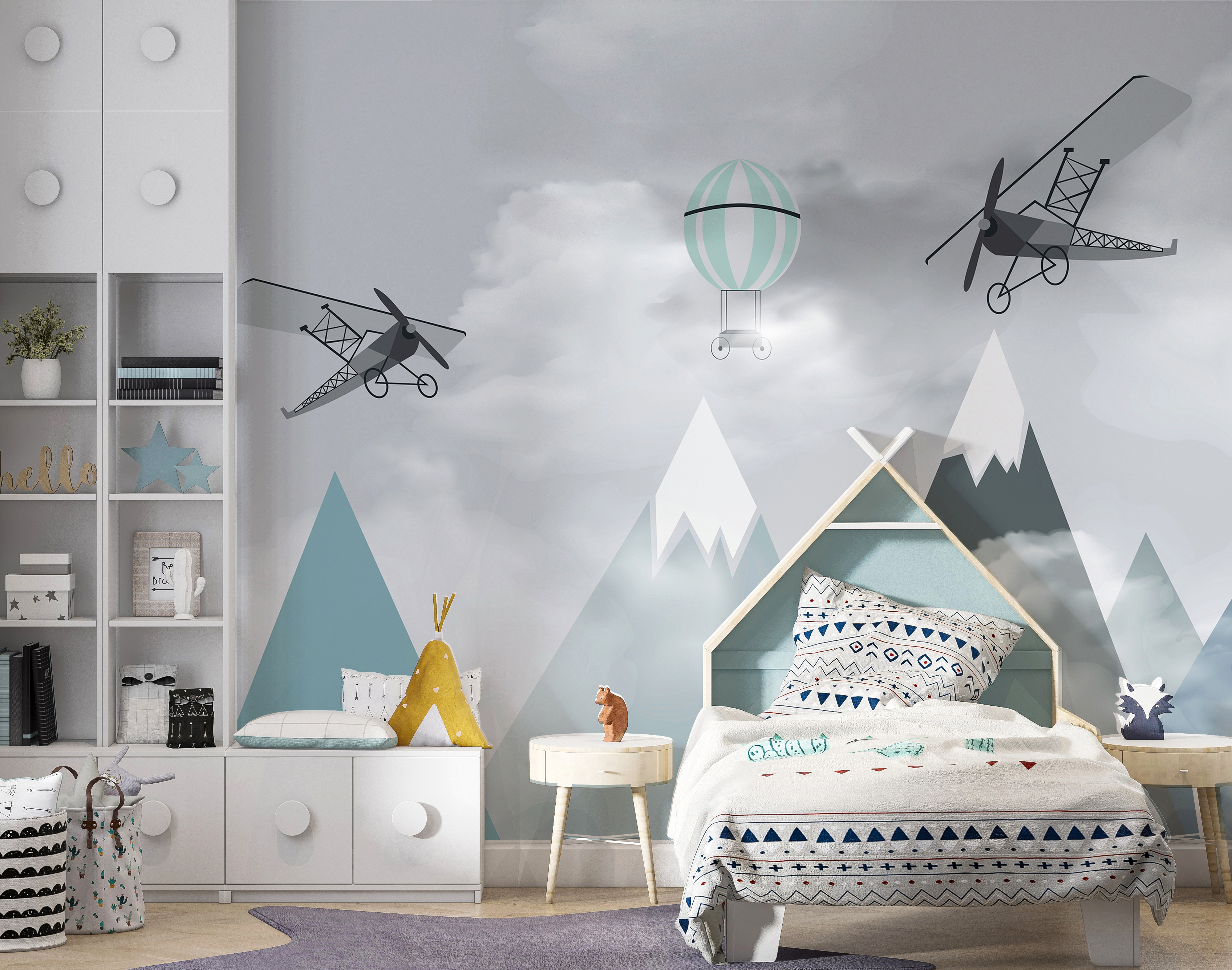 Helicopter flying over mountains Helicopter flying over mountains