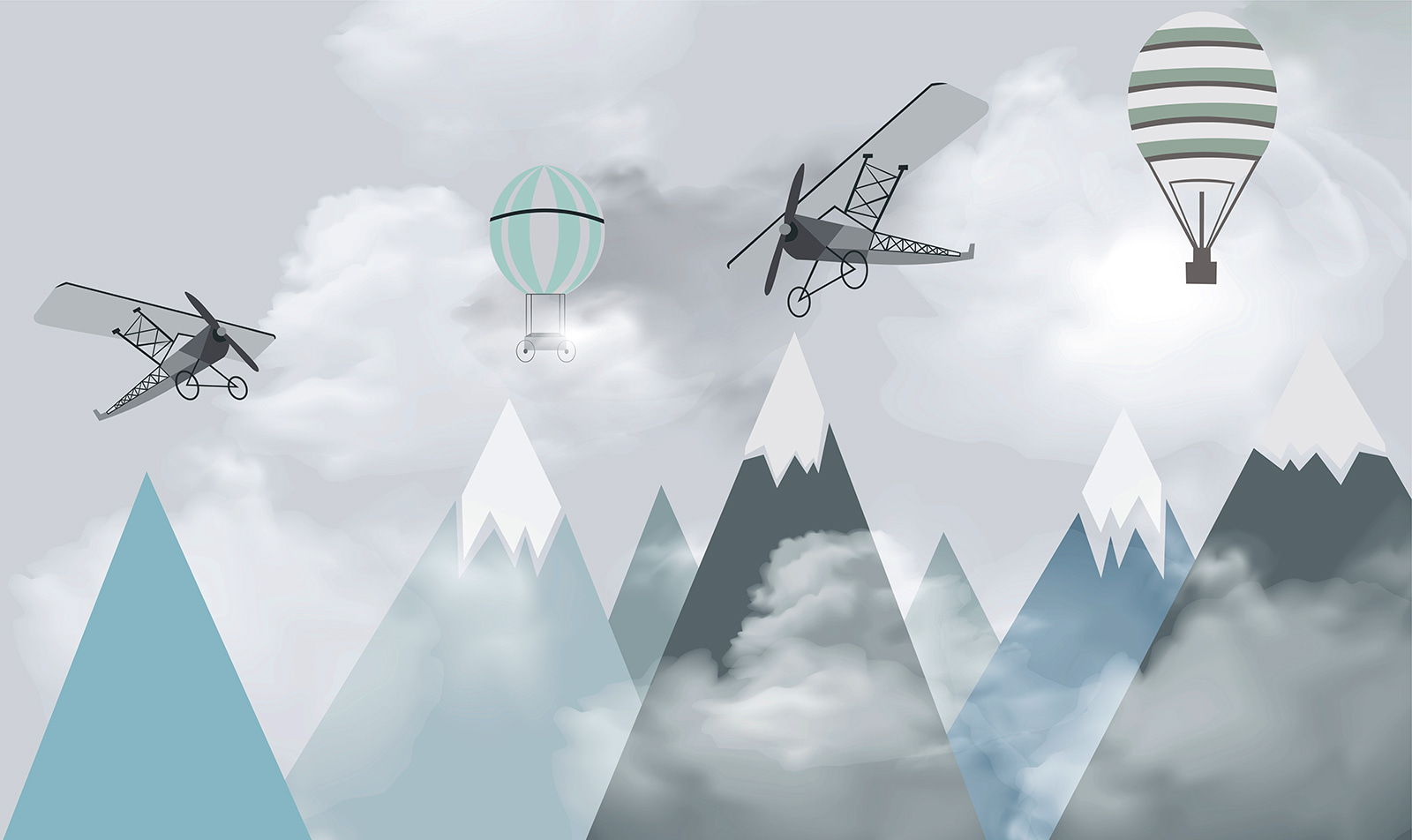 Helicopter flying over mountains Helicopter flying over mountains