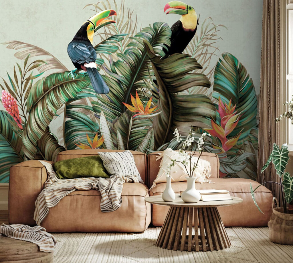 Group of birds on a plant Group of birds on a plant