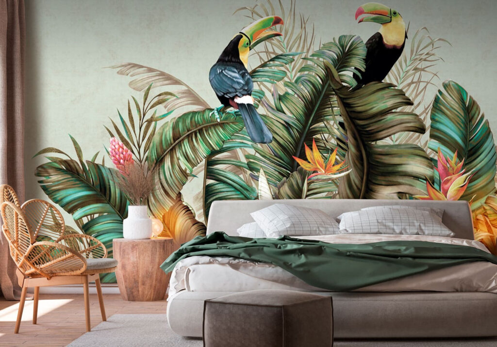 Group of birds on a plant Group of birds on a plant