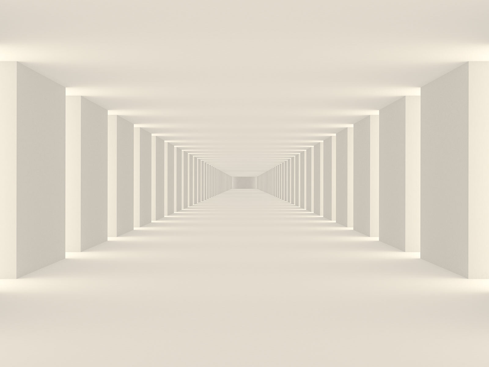 Long white room with columns Long white room with columns