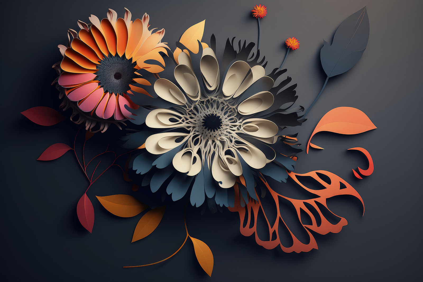 u94976p - Egy papírból kivágott virágok - tegory