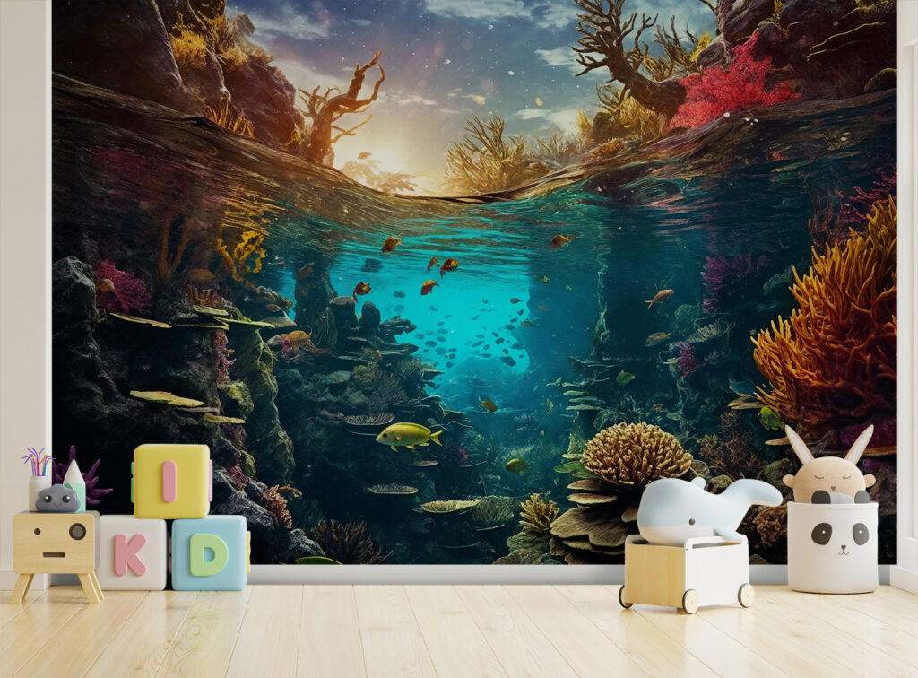 Underwater view of a coral reef with fish and corals Underwater view of a coral reef with fish and corals