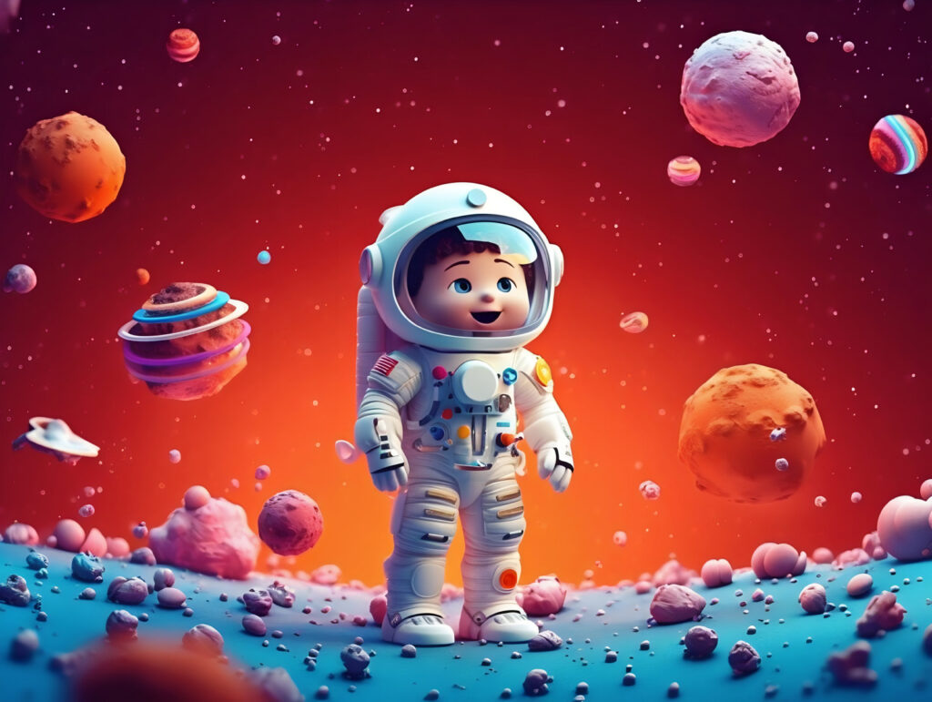 Rajzfilm egy játék űrhajósról az űrben Rajzfilm egy játék űrhajósról az űrben