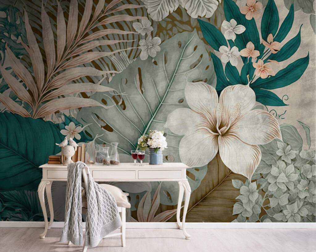 Tropical foliage and floral arrangement Tropical foliage and floral arrangement