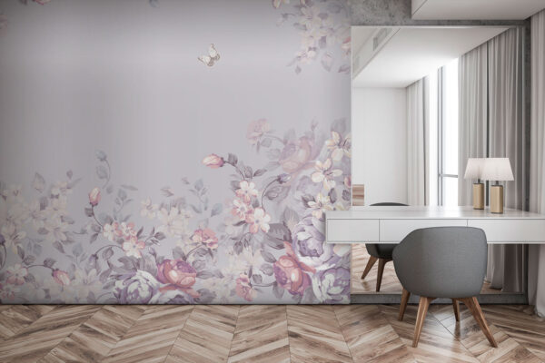 Fotótapéta Fotótapéta Virágos minta pillangókkal (Cikkszám: u94441)