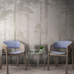 Fotótapéta Ködös erdő magas fákkal