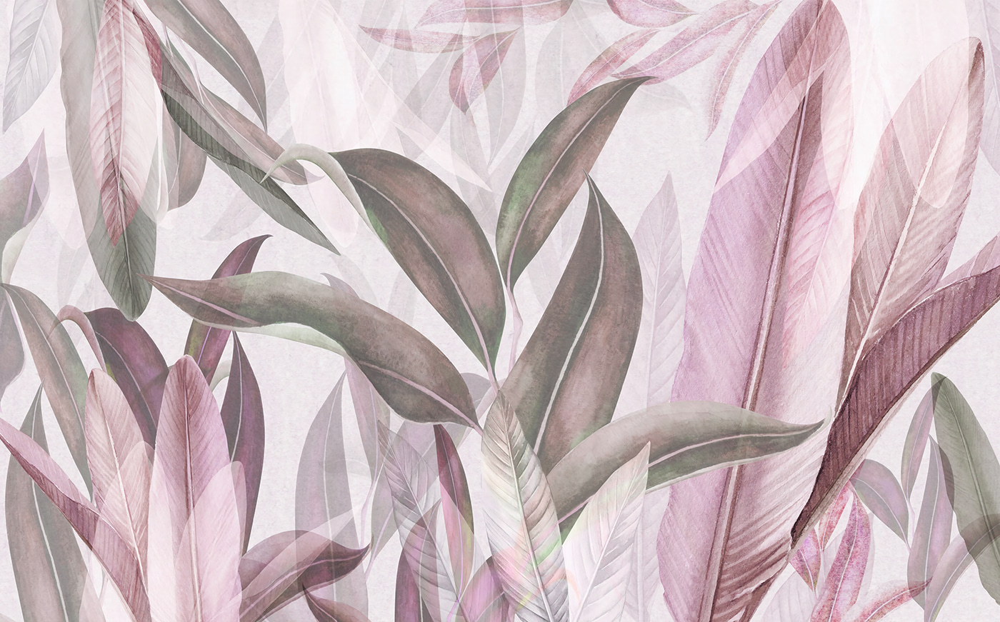Delicate leaves in soft hues