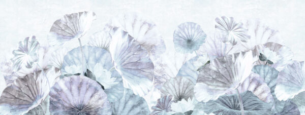 Delicate leaves in soft pastel hues