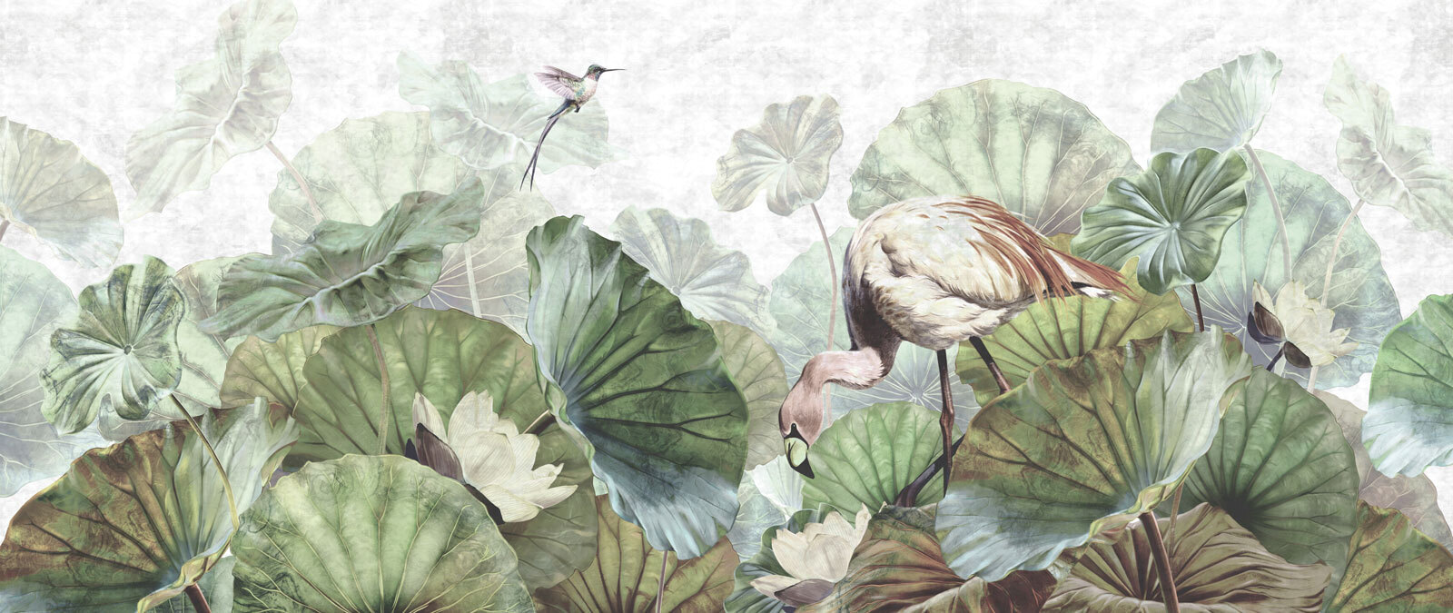 Bird and a hummingbird in a garden