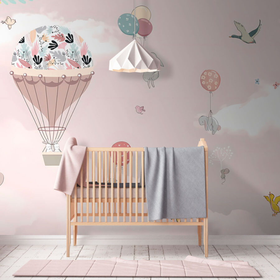 Hőlégballon madarakkal és állatokkal
