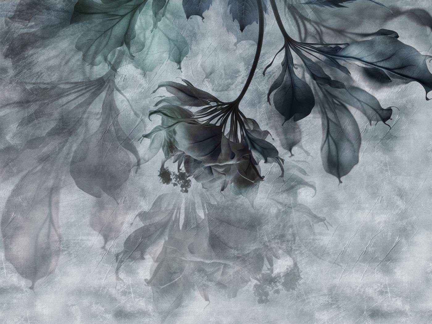 Delicate leaves in soft tones