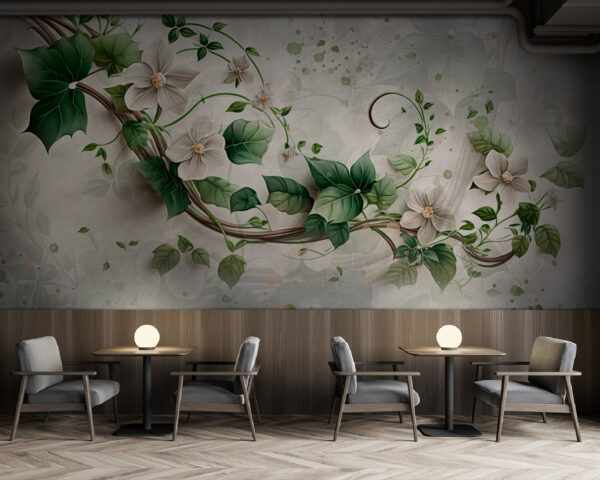 Fotótapéta Fotótapéta Virágok és levelek festése (Cikkszám: u93923)