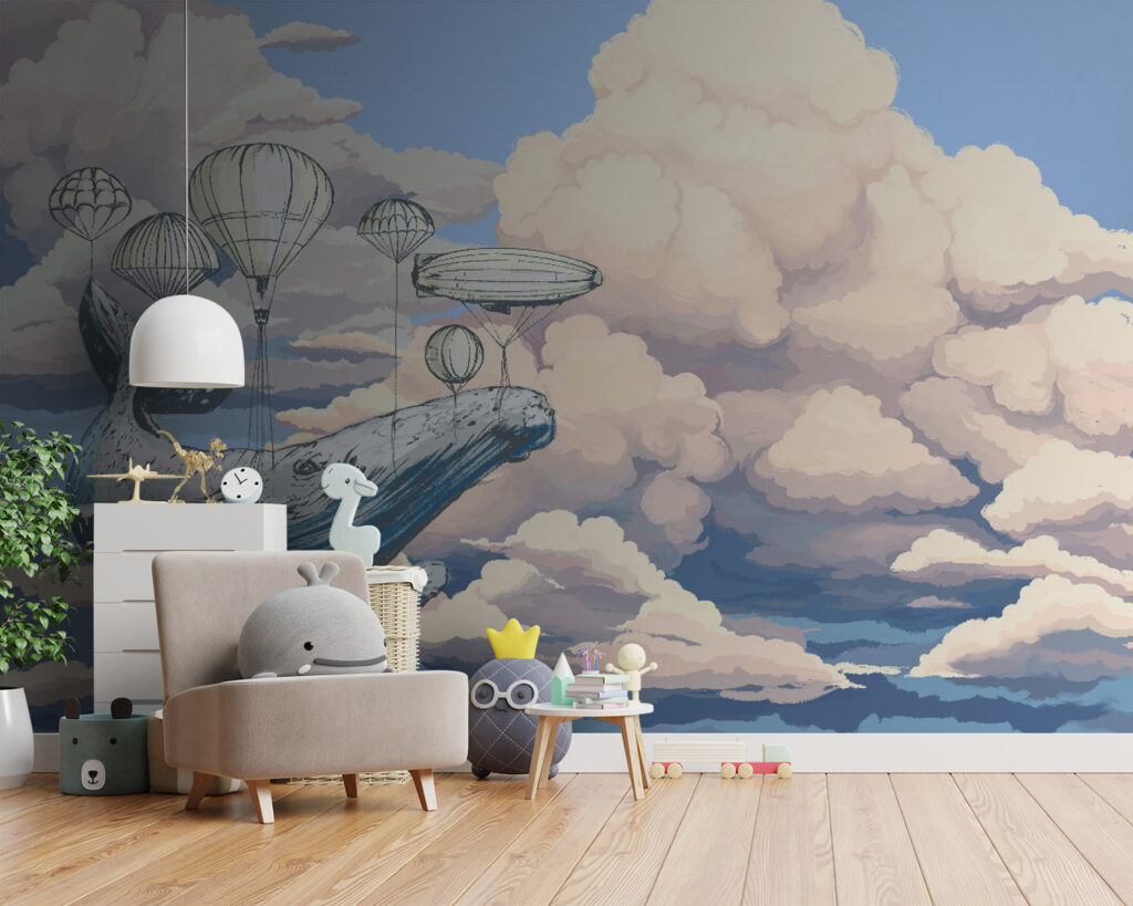 Whale with hot air balloons Whale with hot air balloons