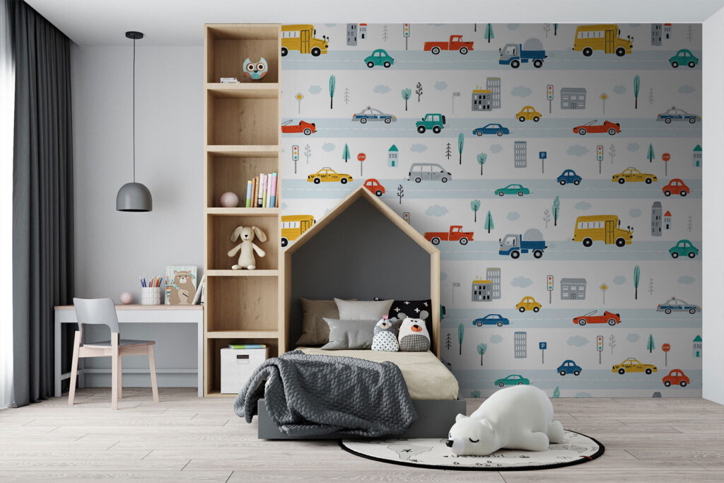 Pattern of cars and trucks Pattern of cars and trucks