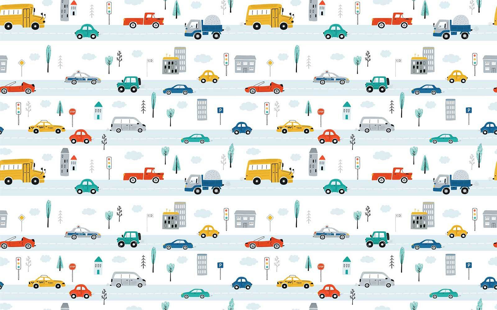 Pattern of cars and trucks Pattern of cars and trucks