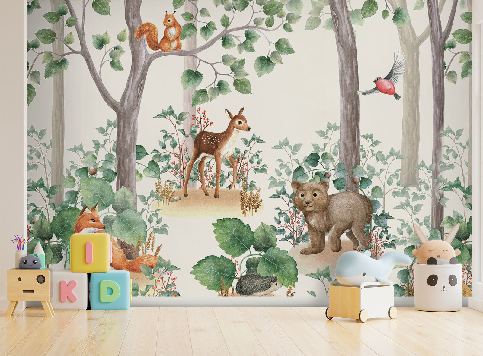 Wallpaper with animals in the forest Wallpaper with animals in the forest