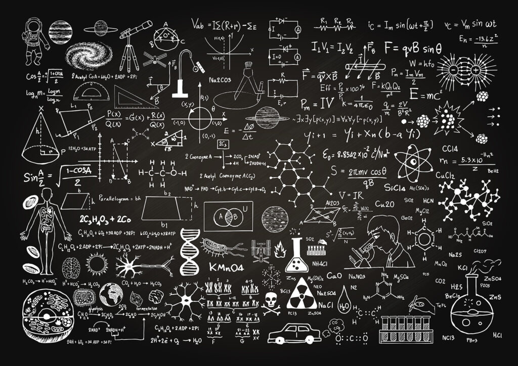 Tábla matematikai szimbólumokkal és képletekkel Tábla matematikai szimbólumokkal és képletekkel